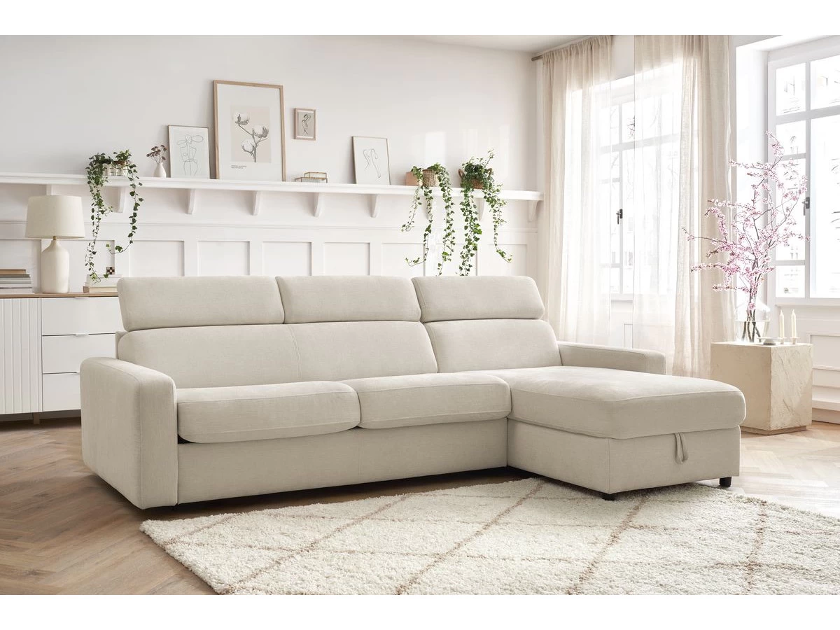 Canapé D'angle Réversible Convertible Coffre MONACO Tissu Lisse 8 Canapé D'angle Réversible Convertible Coffre MONACO Tissu Lisse – Image 6