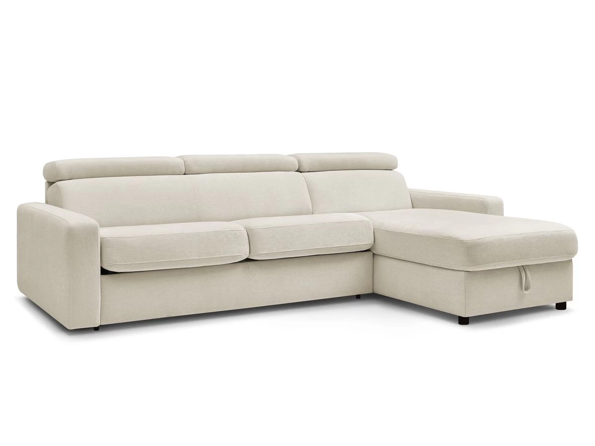 Canapé D'angle Réversible Convertible Coffre MONACO Tissu Lisse 3 Canapé D'angle Réversible Convertible Coffre MONACO Tissu Lisse