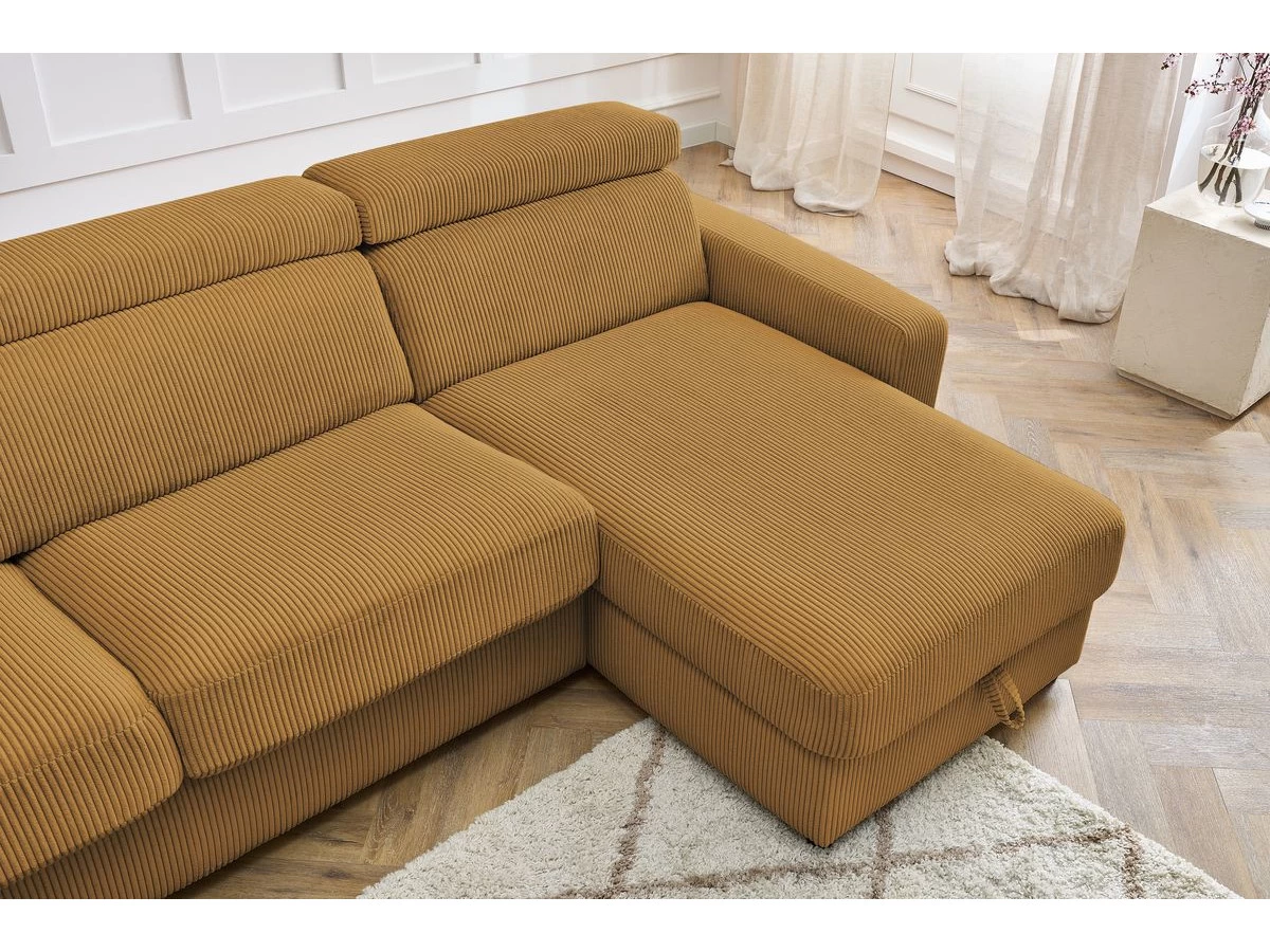 Canapé D'angle Réversible Convertible Coffre MONACO Velours Côtelé 10 Canapé D'angle Réversible Convertible Coffre MONACO Velours Côtelé – Image 8