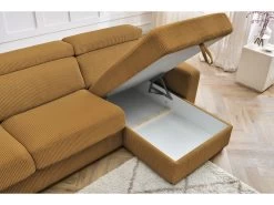 Canapé D'angle Réversible Convertible Coffre MONACO Velours Côtelé 21 Canapé D'angle Réversible Convertible Coffre MONACO Velours Côtelé -Velvet Magasin canape d angle reversible convertible coffre monaco velours cotele 9