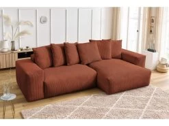 Canapé D'angle Réversible Ultra Moelleux VOLTAIRE Velours Côtelé -Velvet Magasin canape d angle reversible ultra moelleux voltaire velours cotele 4