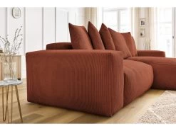 Canapé D'angle Réversible Ultra Moelleux VOLTAIRE Velours Côtelé -Velvet Magasin canape d angle reversible ultra moelleux voltaire velours cotele 7