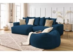 Canapé D'angle Réversible Ultra Moelleux VOLTAIRE Velours Côtelé Avec Pouf -Velvet Magasin canape d angle reversible ultra moelleux voltaire velours cotele avec pouf 8