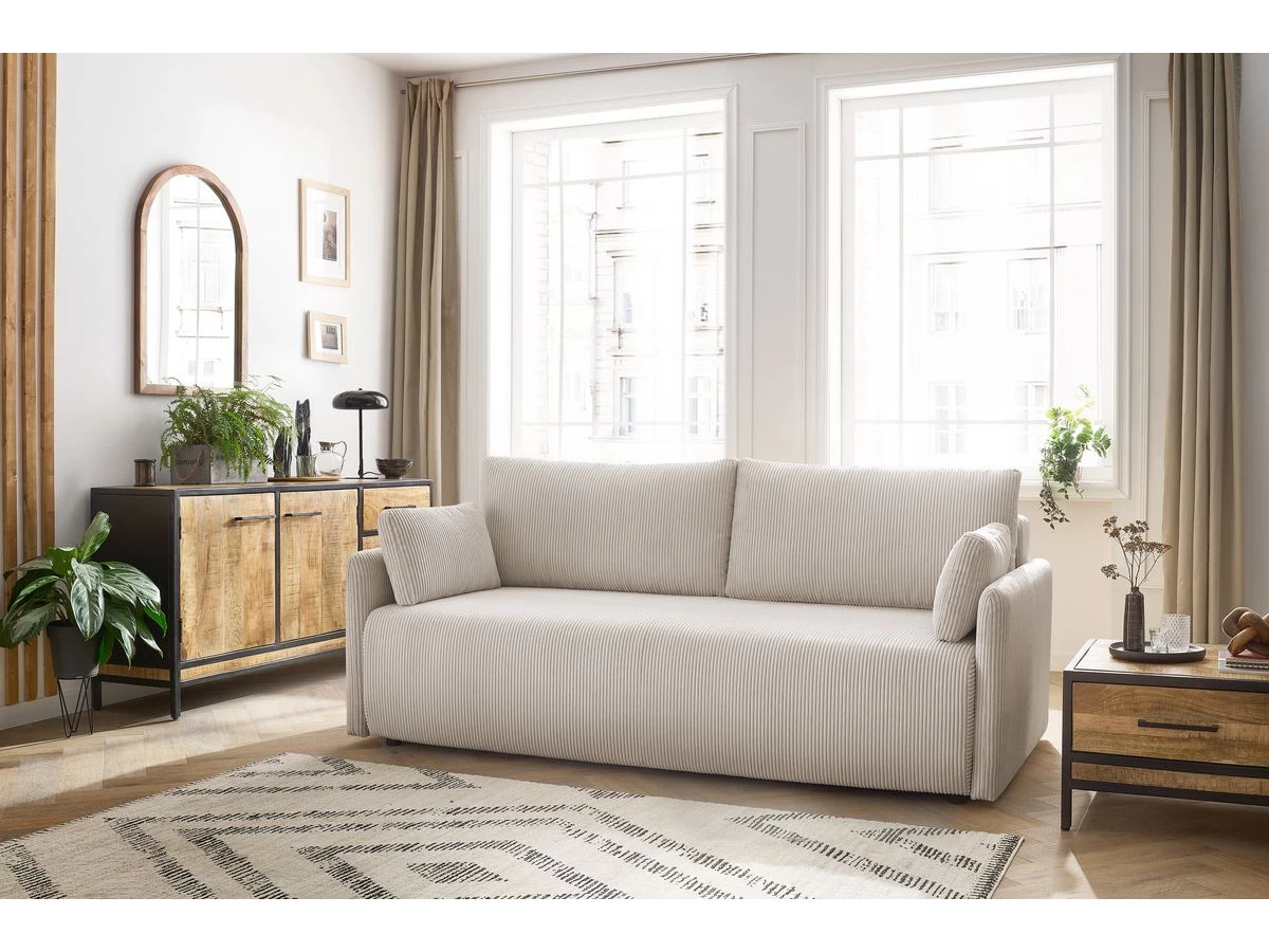 Canapé Droit Convertible Coffre MARCEL Velours Côtelé 4 Canapé Droit Convertible Coffre MARCEL Velours Côtelé – Image 2