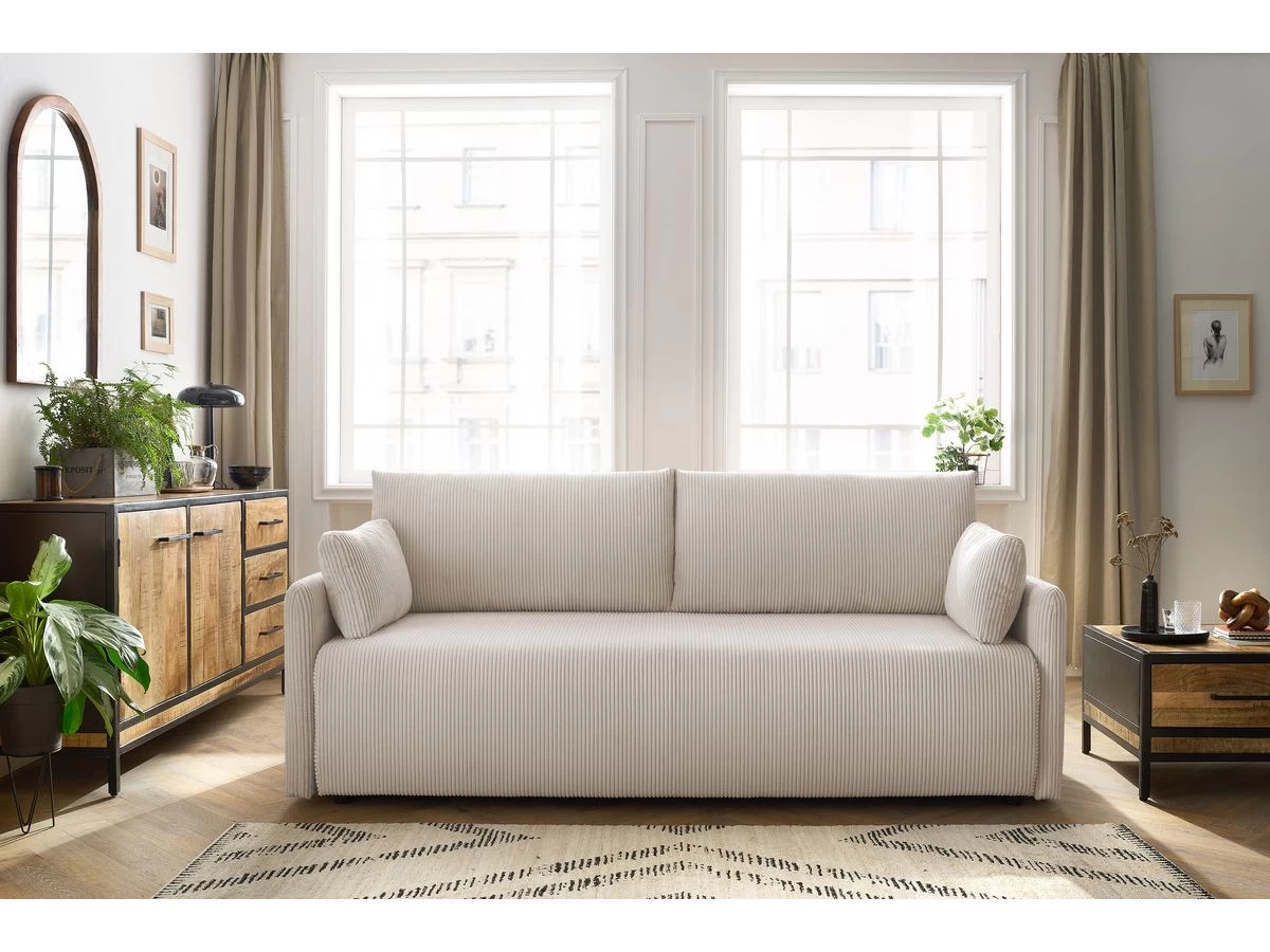 Canapé Droit Convertible Coffre MARCEL Velours Côtelé 5 Canapé Droit Convertible Coffre MARCEL Velours Côtelé – Image 3