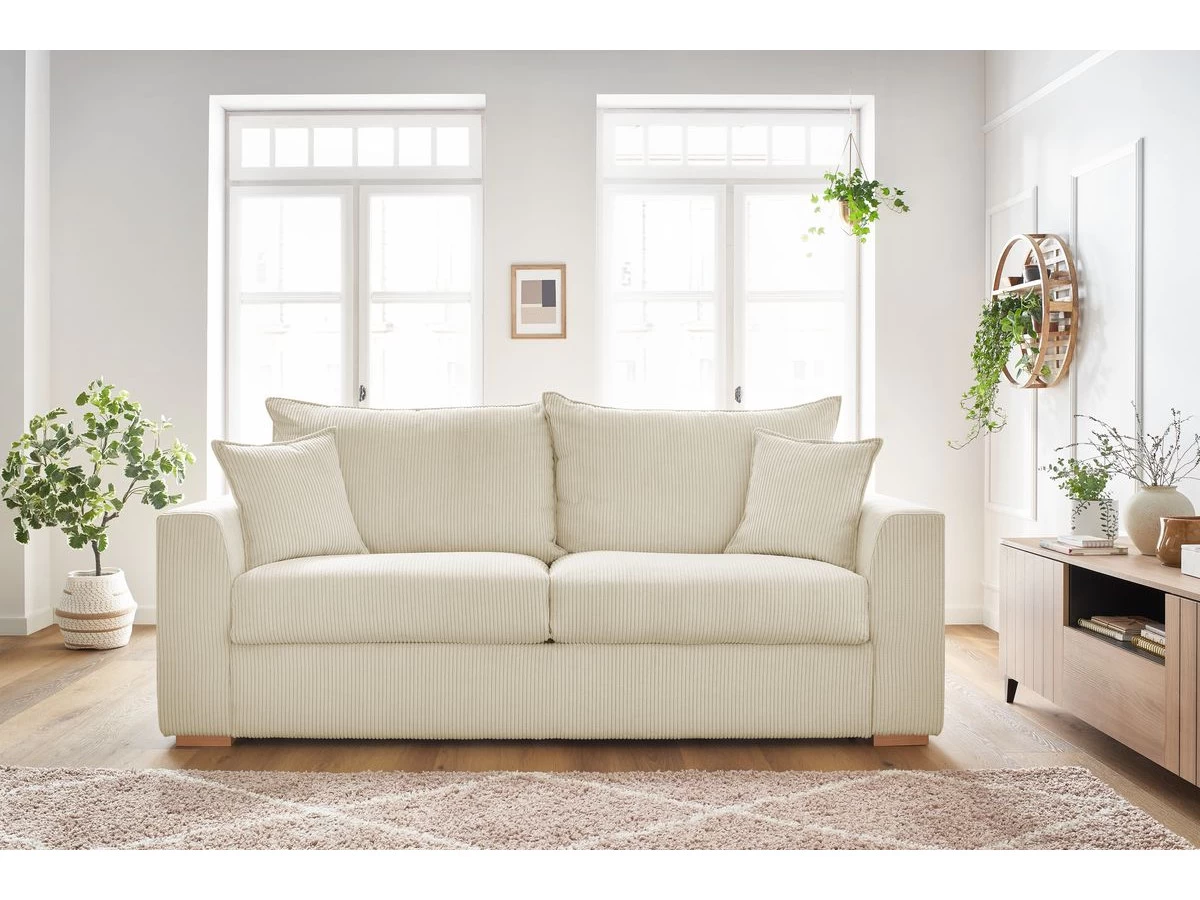 Canapé Droit Convertible Ouverture Express AUGUSTIN Velours Côtelé 5 Canapé Droit Convertible Ouverture Express AUGUSTIN Velours Côtelé – Image 3