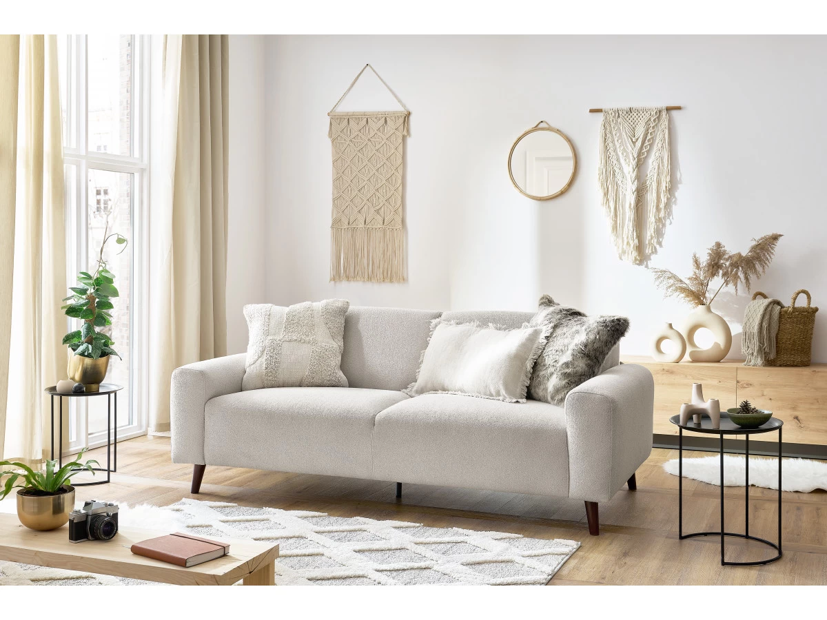 Canapé Droit Fixe 2 Places BASTILLE Tissu Bouclette Doux 4 Canapé Droit Fixe 2 Places BASTILLE Tissu Bouclette Doux – Image 2