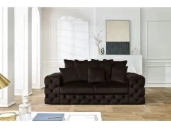 Canapé Droit Fixe 2 Places Chesterfield VERSAILLES 14 Canapé Droit Fixe 2 Places Chesterfield VERSAILLES -Velvet Magasin canape droit fixe 2 places chesterfield versailles 2