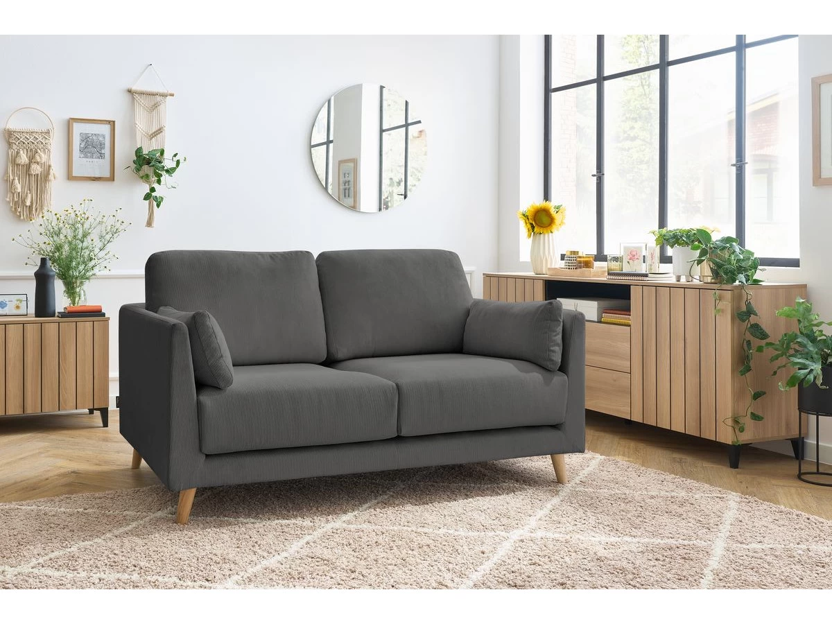 Canapé Droit Fixe 2 Places MONTMARTRE Tissu Velours Côtelé 6 Canapé Droit Fixe 2 Places MONTMARTRE Tissu Velours Côtelé – Image 4