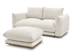 Canapé Droit Fixe 2 Places Ultra Moelleux ERNEST Avec Pouf