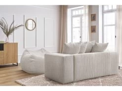 Canapé Droit Fixe 2 Places Ultra Moelleux VOLTAIRE Avec Pouf -Velvet Magasin canape droit fixe 2 places ultra moelleux voltaire avec pouf 4