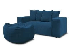 Canapé Droit Fixe 2 Places Ultra Moelleux VOLTAIRE Avec Pouf -Velvet Magasin canape droit fixe 2 places ultra moelleux voltaire avec pouf 7