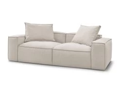 Canapé Droit Fixe 3 Places BOHEME Tissu Chiné