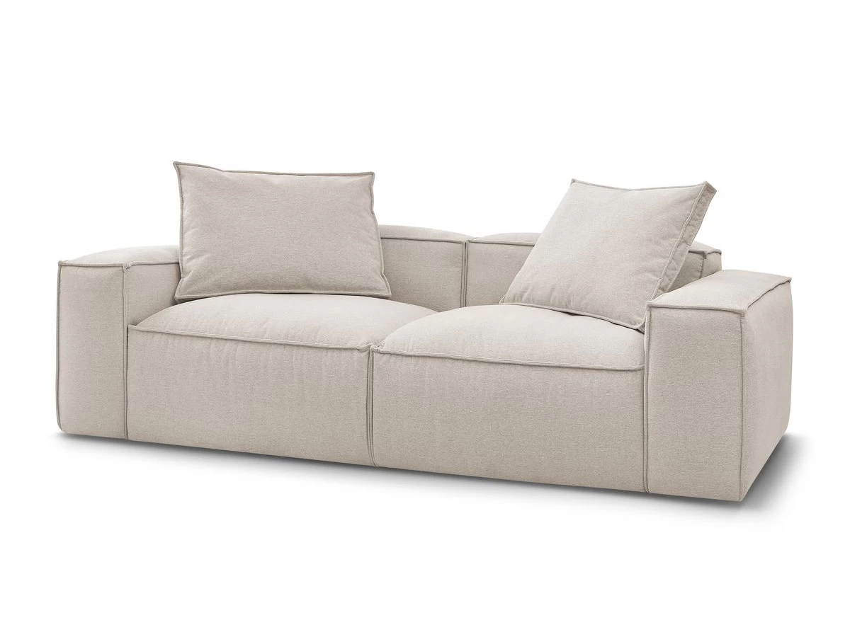 Canapé Droit Fixe 3 Places BOHEME Tissu Chiné 3 Canapé Droit Fixe 3 Places BOHEME Tissu Chiné