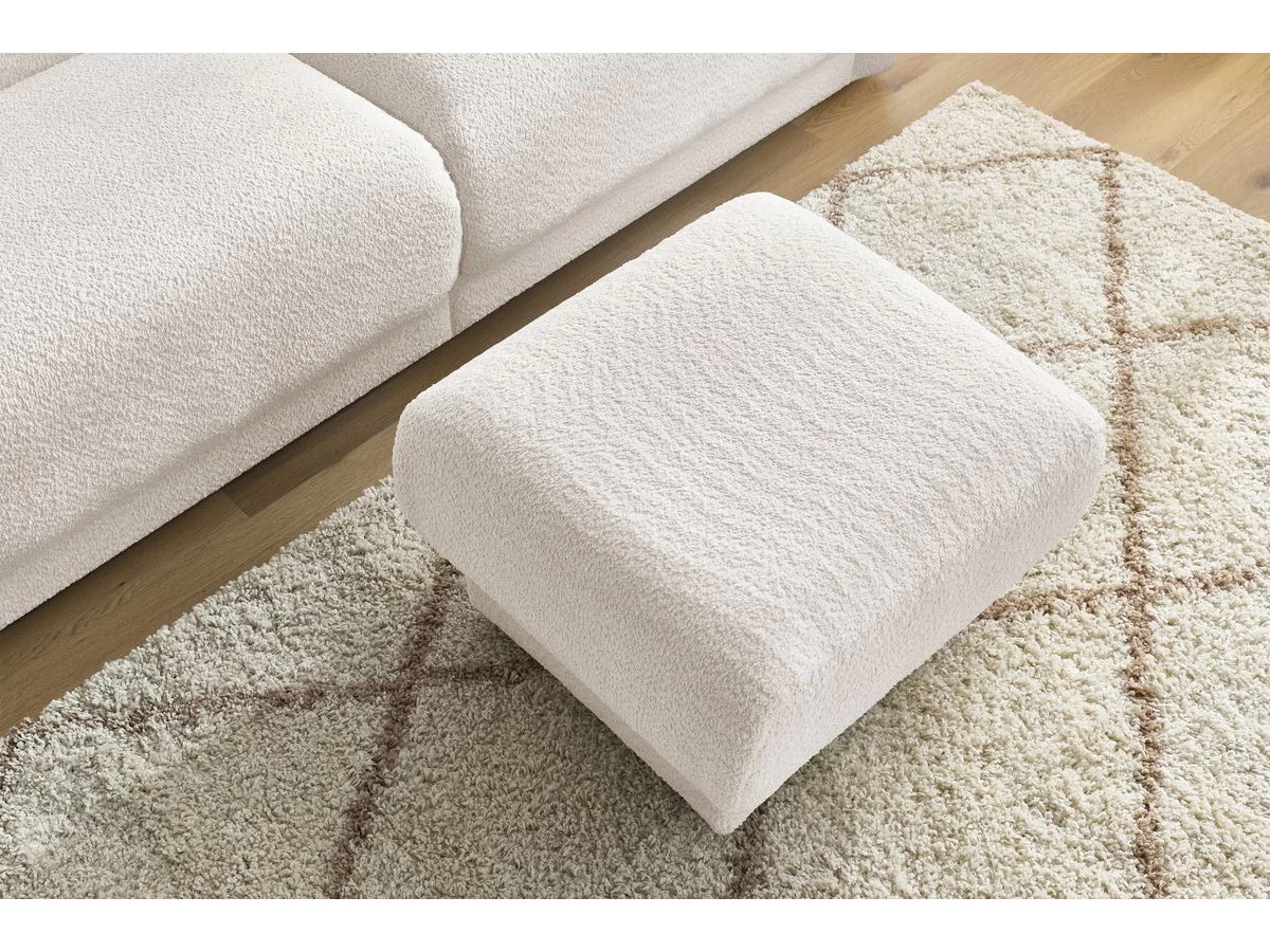 Canapé Droit Fixe 3 Places BOURBON Tissu Bouclette Avec Pouf 10 Canapé Droit Fixe 3 Places BOURBON Tissu Bouclette Avec Pouf – Image 8