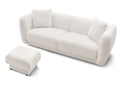 Canapé Droit Fixe 3 Places BOURBON Tissu Bouclette Avec Pouf 21 Canapé Droit Fixe 3 Places BOURBON Tissu Bouclette Avec Pouf -Velvet Magasin canape droit fixe 3 places bourbon tissu bouclette avec pouf 9