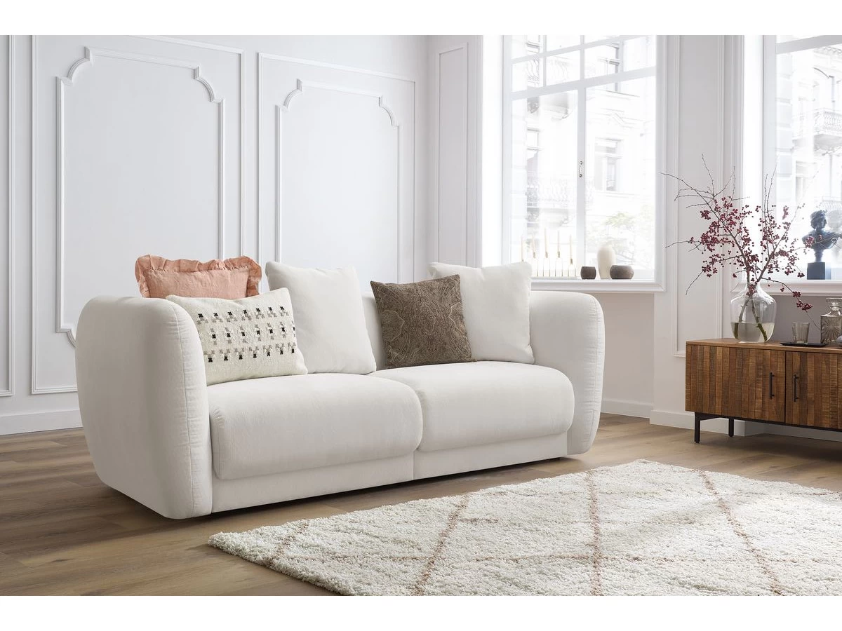 Canapé Droit Fixe 3 Places BOURBON Tissu Texturé Recyclé 4 Canapé Droit Fixe 3 Places BOURBON Tissu Texturé Recyclé – Image 2