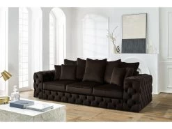 Canapé Droit Fixe 3 Places Chesterfield VERSAILLES -Velvet Magasin canape droit fixe 3 places chesterfield versailles 3