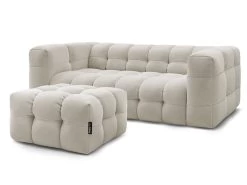 Canapé Droit Fixe 3 Places CLOUD Avec Pouf