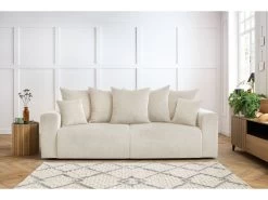 Canapé Droit Fixe 3 Places ENVY Velours Côtelé -Velvet Magasin canape droit fixe 3 places envy velours cotele 2