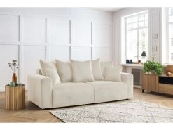 Canapé Droit Fixe 3 Places ENVY Velours Côtelé -Velvet Magasin canape droit fixe 3 places envy velours cotele 3