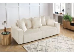 Canapé Droit Fixe 3 Places ENVY Velours Côtelé -Velvet Magasin canape droit fixe 3 places envy velours cotele 4