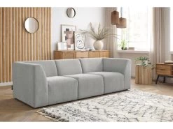 Canapé Droit Fixe 3 Places GUSTAVE -Velvet Magasin canape droit fixe 3 places gustave 2