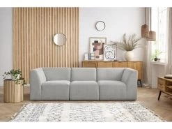 Canapé Droit Fixe 3 Places GUSTAVE -Velvet Magasin canape droit fixe 3 places gustave 3