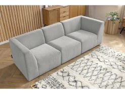 Canapé Droit Fixe 3 Places GUSTAVE -Velvet Magasin canape droit fixe 3 places gustave 4