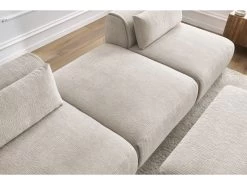 Canapé Droit Fixe 3 Places JEANNE Avec Pouf Tissu Texturé 16 Canapé Droit Fixe 3 Places JEANNE Avec Pouf Tissu Texturé -Velvet Magasin canape droit fixe 3 places jeanne avec pouf tissu texture 4