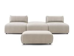 Canapé Droit Fixe 3 Places JEANNE Avec Pouf Tissu Texturé 20 Canapé Droit Fixe 3 Places JEANNE Avec Pouf Tissu Texturé -Velvet Magasin canape droit fixe 3 places jeanne avec pouf tissu texture 8