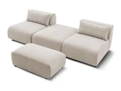 Canapé Droit Fixe 3 Places JEANNE Avec Pouf Tissu Texturé 21 Canapé Droit Fixe 3 Places JEANNE Avec Pouf Tissu Texturé -Velvet Magasin canape droit fixe 3 places jeanne avec pouf tissu texture 9