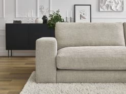 Canapé Droit Fixe 3 Places LEONARD Tissu Texturé -Velvet Magasin canape droit fixe 3 places leonard tissu texture 8