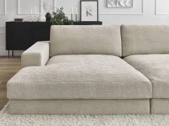 Canapé Droit Fixe 4 Places LEONARD Assise Profonde Tissu Texturé -Velvet Magasin canape droit fixe 3 places leonard tissu texture assise profonde 6