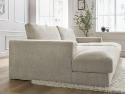 Canapé Droit Fixe 4 Places LEONARD Assise Profonde Tissu Texturé -Velvet Magasin canape droit fixe 3 places leonard tissu texture assise profonde 8