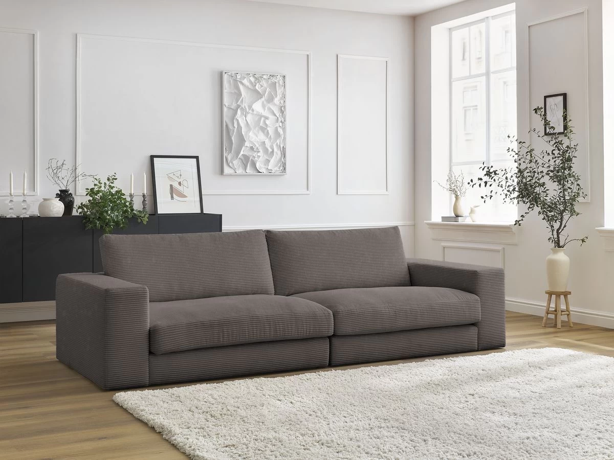 Canapé Droit Fixe 3 Places LEONARD Velours Côtelé 11 Canapé Droit Fixe 3 Places LEONARD Velours Côtelé – Image 9