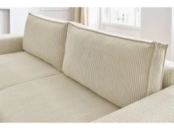 Canapé Droit Fixe 3 Places NIHAD Velours Côtelé -Velvet Magasin canape droit fixe 3 places nihad velours cotele 5