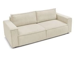 Canapé Droit Fixe 3 Places NIHAD Velours Côtelé -Velvet Magasin canape droit fixe 3 places nihad velours cotele 7