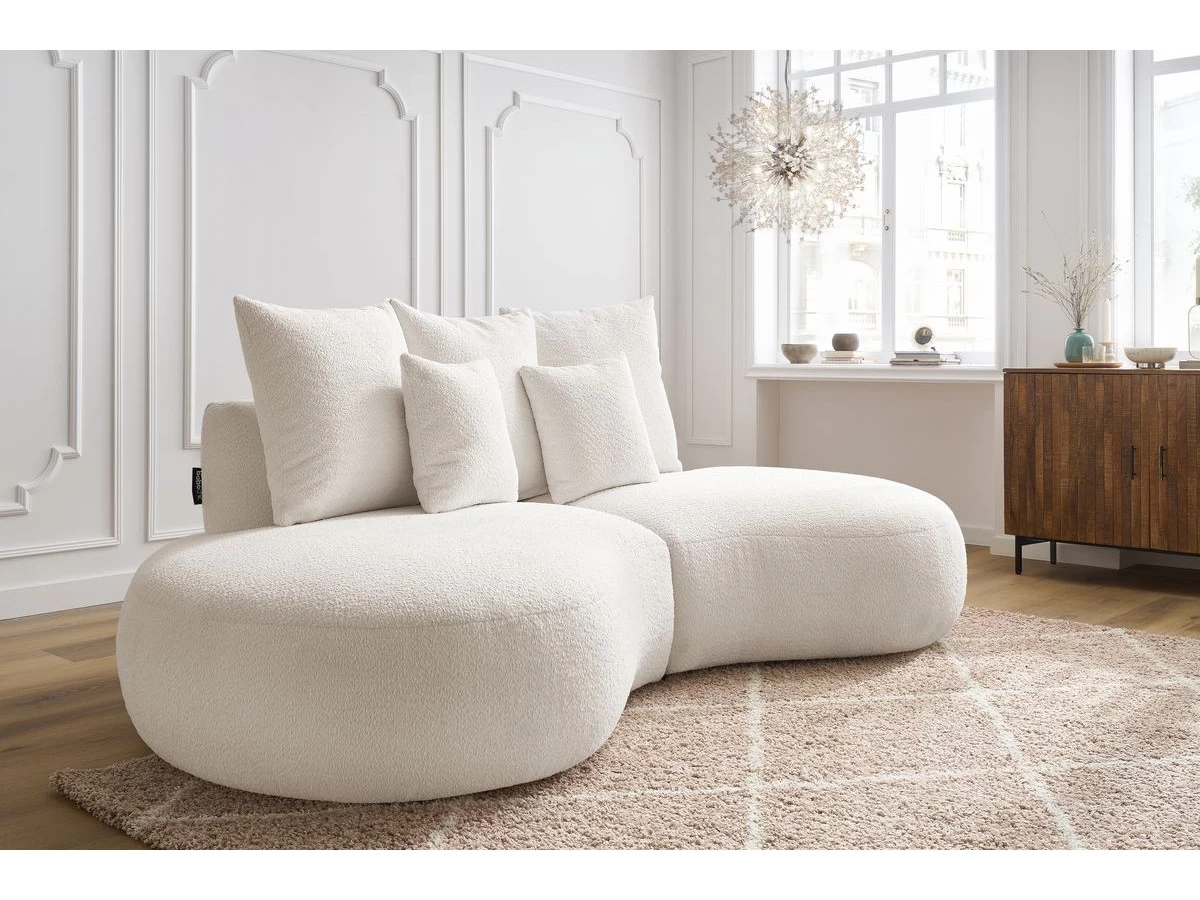 Canapé Droit Fixe 3 Places SAINT-GERMAIN Tissu Bouclette 4 Canapé Droit Fixe 3 Places SAINT-GERMAIN Tissu Bouclette – Image 2