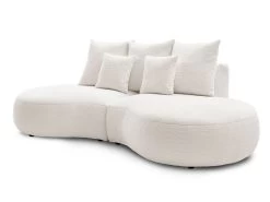 Canapé Droit Fixe 3 Places SAINT-GERMAIN Tissu Bouclette