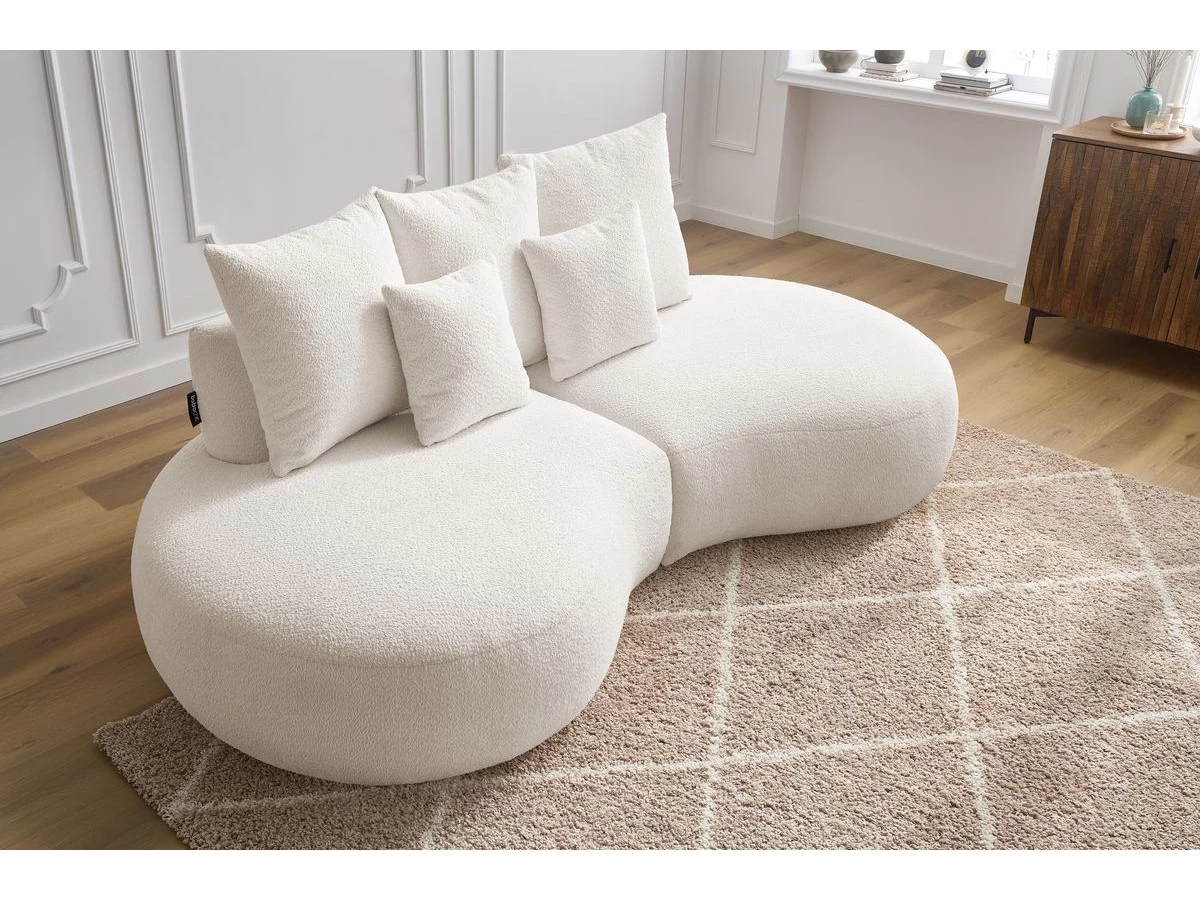 Canapé Droit Fixe 3 Places SAINT-GERMAIN Tissu Bouclette 6 Canapé Droit Fixe 3 Places SAINT-GERMAIN Tissu Bouclette – Image 4