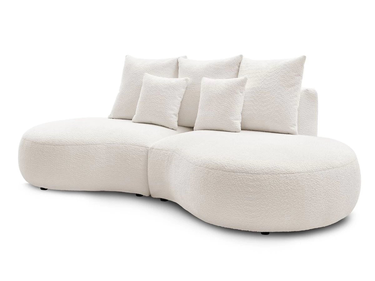 Canapé Droit Fixe 3 Places SAINT-GERMAIN Tissu Bouclette 3 Canapé Droit Fixe 3 Places SAINT-GERMAIN Tissu Bouclette