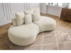 Canapé Droit Fixe 3 Places SAINT-GERMAIN Tissu Texturé -Velvet Magasin canape droit fixe 3 places saint germain tissu texture 3