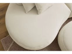 Canapé Droit Fixe 3 Places SAINT-GERMAIN Tissu Texturé Avec Pouf -Velvet Magasin canape droit fixe 3 places saint germain tissu texture avec pouf 7