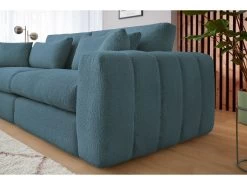 Canapé Droit Fixe 3 Places Ultra Moelleux BALZAC Tissu Bouclette -Velvet Magasin canape droit fixe 3 places ultra moelleux balzac tissu bouclette 6