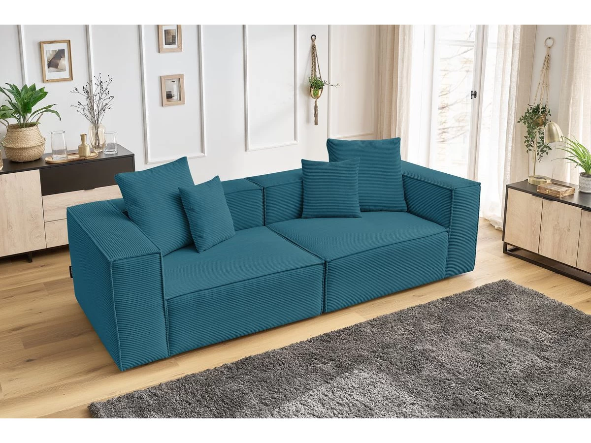 Canapé Droit Fixe 3 Places VAUBAN Velours Côtelé 7 Canapé Droit Fixe 3 Places VAUBAN Velours Côtelé – Image 5