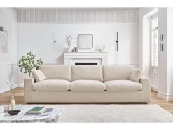 Canapé Droit Fixe 4 Places BELAIR -Velvet Magasin canape droit fixe 4 places belair 2