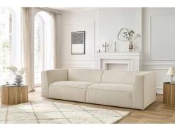 Canapé Droit Fixe 4 Places MOLIERE Velours Côtelé -Velvet Magasin canape droit fixe 4 places moliere velours cotele 2