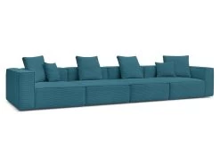 Canapé Droit Fixe Modulable 5 Places VAUBAN Velours Côtelé