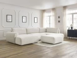 Canapé Panoramique Convertible Coffre LUCIEN Gros Côtelé Doux Avec Pouf 15 Canapé Panoramique Convertible Coffre LUCIEN Gros Côtelé Doux Avec Pouf -Velvet Magasin canape panoramique convertible coffre lucien gros cotele doux avec pouf 3